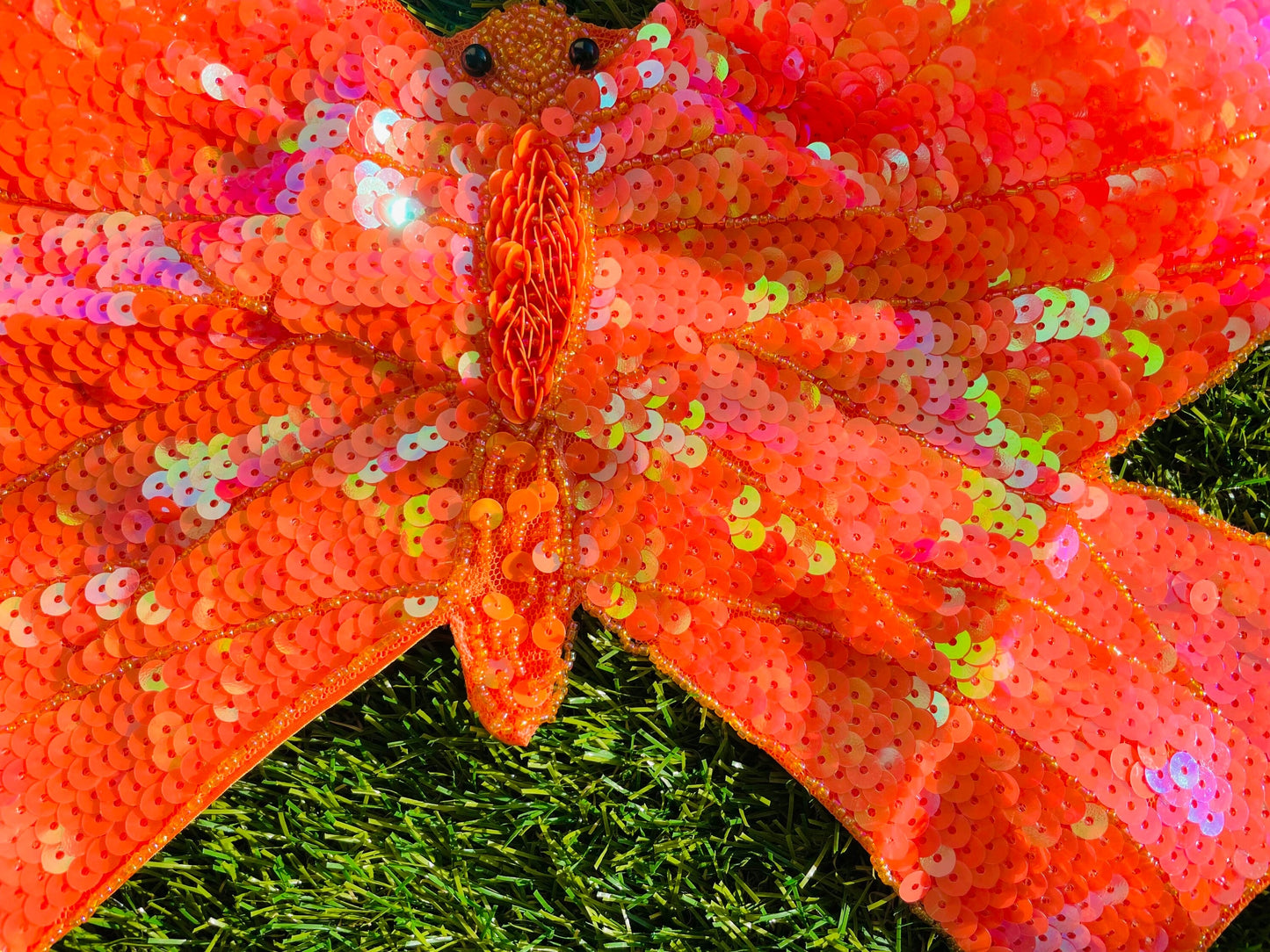 Festival Fashion Orange Butterfly Sequin Top
